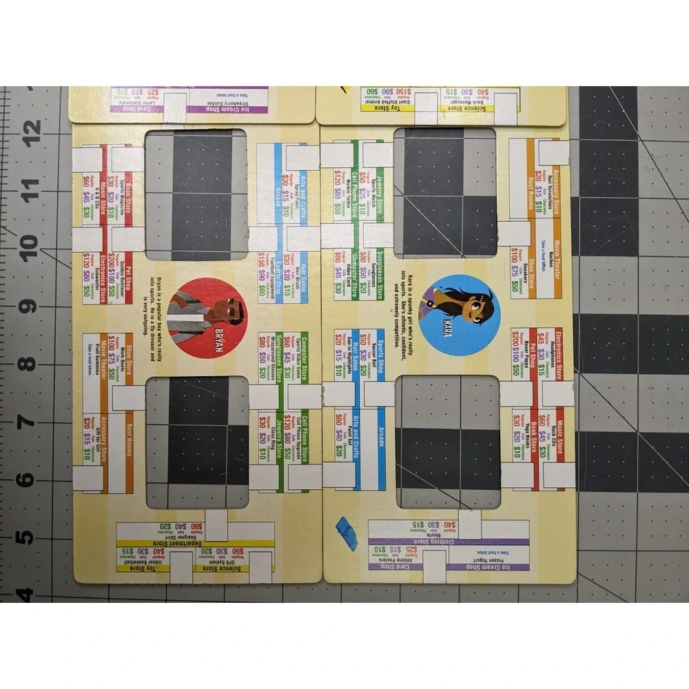 Milton Bradley Mall Madness Replacement‎ 4 Shopping List Cards